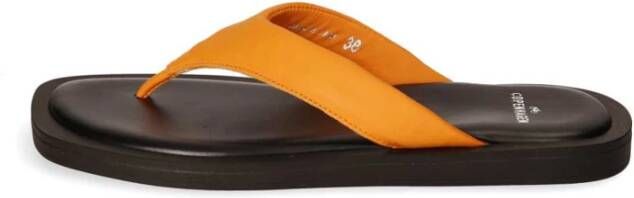 Copenhagen Shoes Nappa Leren Teenslipper Sandalen Orange Dames