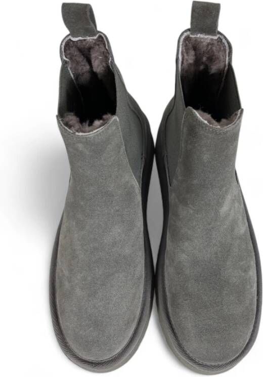 Copenhagen Shoes Suède Chelsea Boots met schapenvacht Black Heren