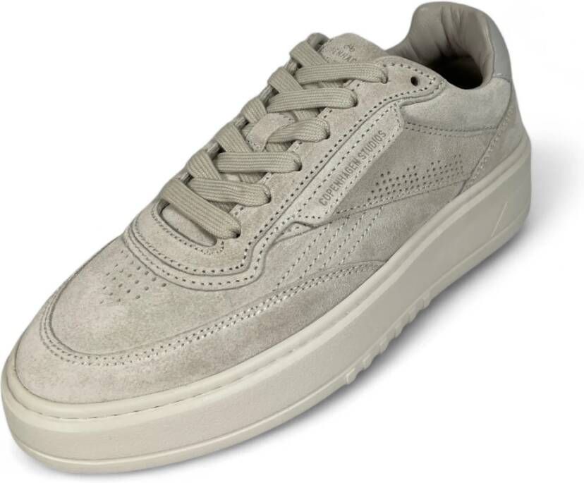 Copenhagen Shoes Suède Plateau Sneaker Leer Grijs Gray Dames