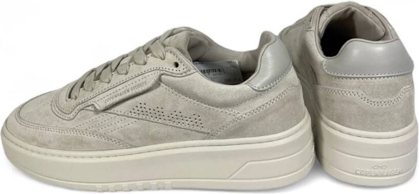 Copenhagen Shoes Suède Plateau Sneaker Leer Grijs Gray Dames