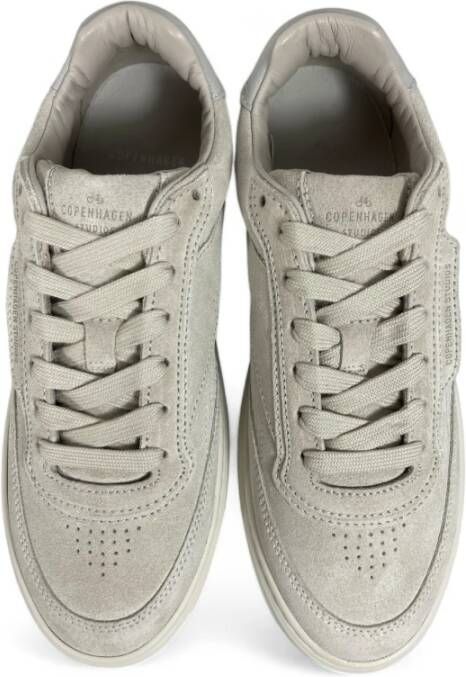 Copenhagen Shoes Suède Plateau Sneaker Leer Grijs Gray Dames