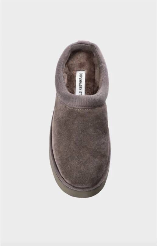 Copenhagen Shoes Suede Zwarte Pantoffels Beige Dames