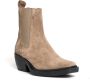 Copenhagen Shoes Taupe Suede Texaanse Enkellaarzen Beige Dames - Thumbnail 2