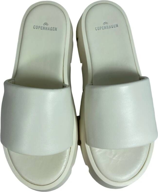 Copenhagen Shoes Witte Leren Plateau Sandaal White Dames