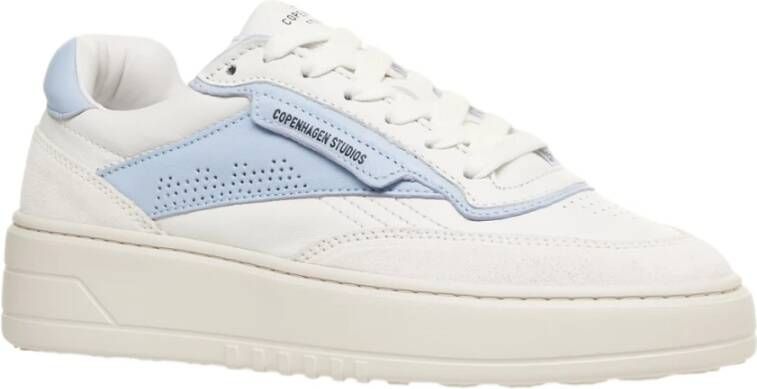 Copenhagen Shoes Witte Leren Sneakers met Unieke Stiksels White Dames