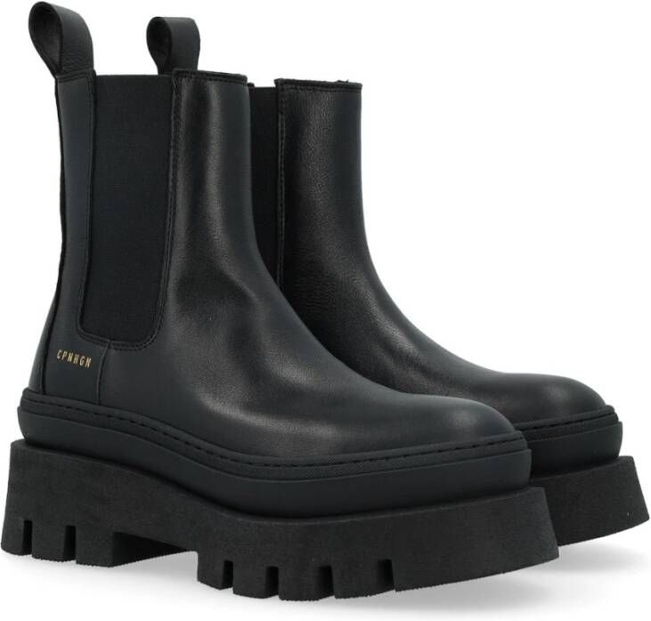 Copenhagen Shoes Zwarte Leren Chelsea Boot Black Dames