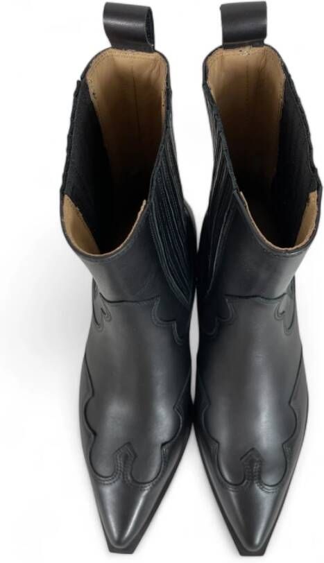 Copenhagen Shoes Zwarte Leren Damen Cowboy Boot Black Dames