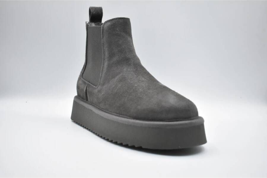 Copenhagen Studios Chique Rookkleurige Veterschoenen Gray Dames