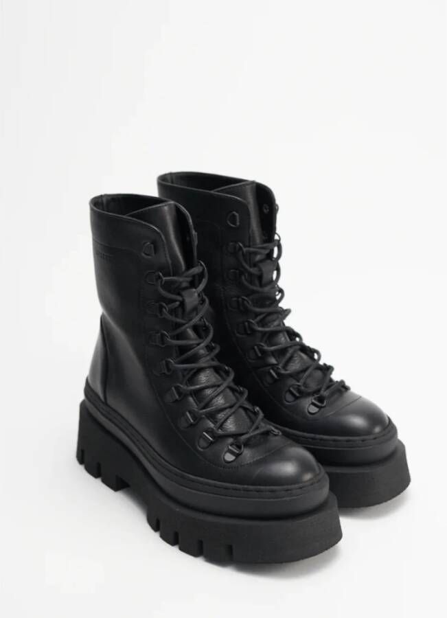 Copenhagen Studios Chunky Platform Leren Laarzen Black Dames