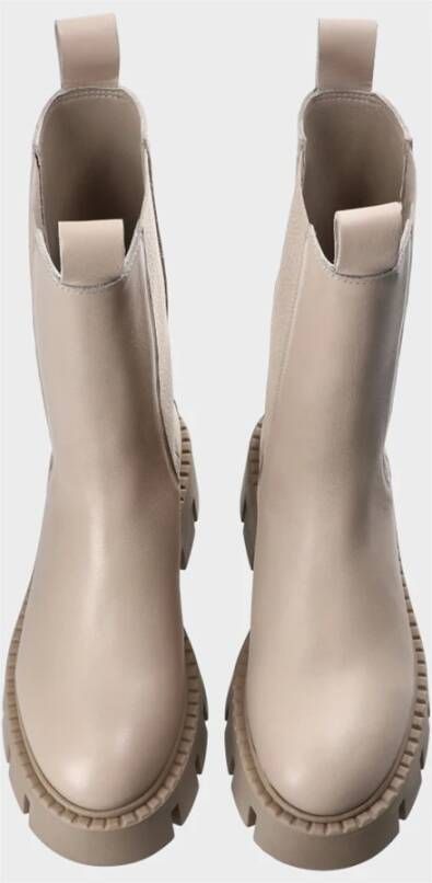 Copenhagen Studios Grijze Leren Chelsea Boots met Geometrische Elementen Gray Dames