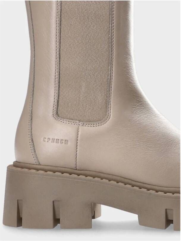 Copenhagen Studios Grijze Leren Chelsea Boots met Geometrische Elementen Gray Dames