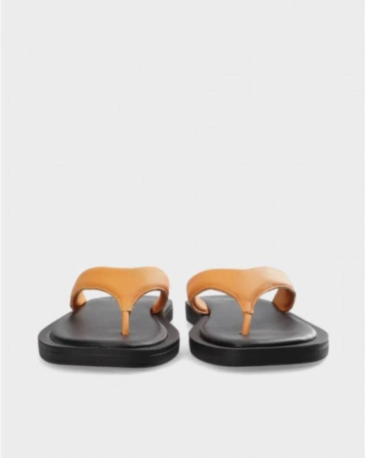 Copenhagen Studios Nappa Leren Teenslipper Sandalen Orange Dames