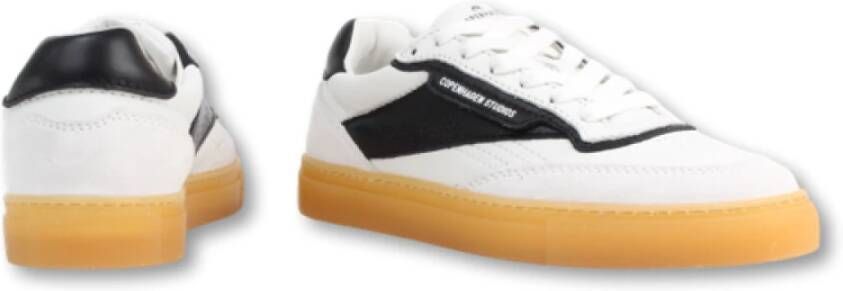 Copenhagen Studios Retro leren sneakers met geborduurde details White Dames