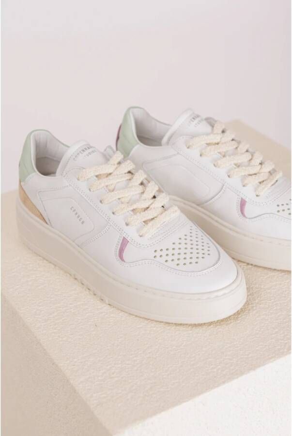 Copenhagen Studios Wit Mint Leren Mix Sneaker White Dames