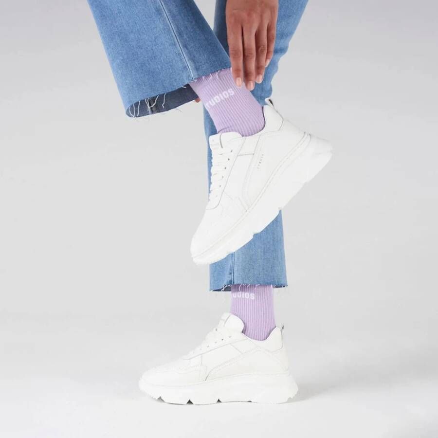 Copenhagen Studios Witte Leren Platform Sneakers White Dames