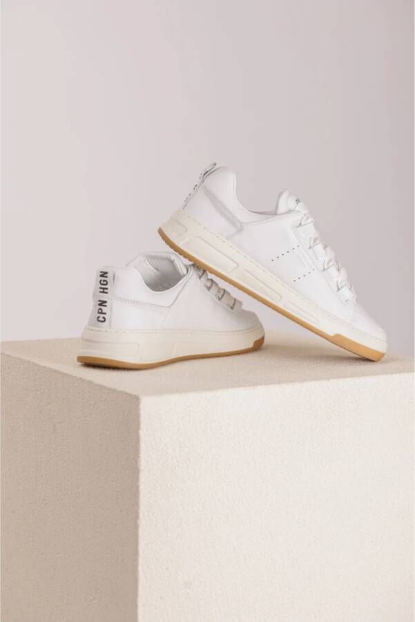 Copenhagen Studios Witte Soft Vitello Sneaker met Brede Veters White Dames