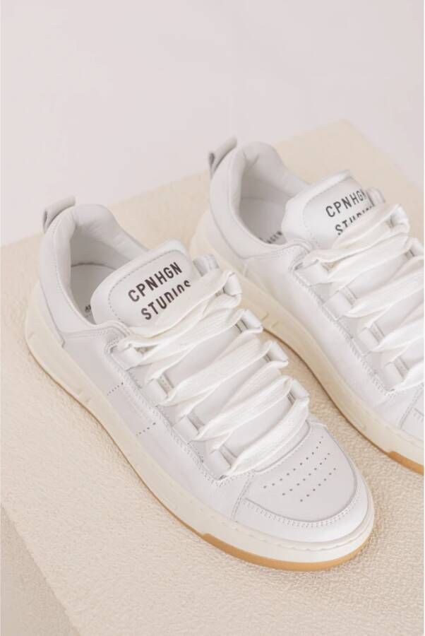 Copenhagen Studios Witte Soft Vitello Sneaker met Brede Veters White Dames