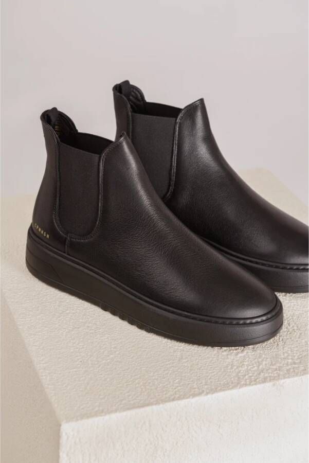 Copenhagen Studios Zwarte Leren Chelsea Boot met Verhoogde Zool Black Dames