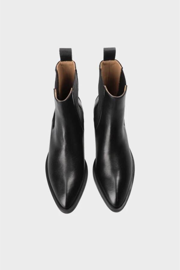 Copenhagen Studios Zwarte Leren Chelsea Boots Black Dames