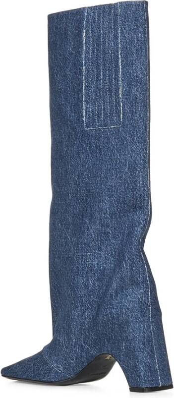 Coperni Blauwe Denim Instaplaarzen met Blokhak Blue Dames