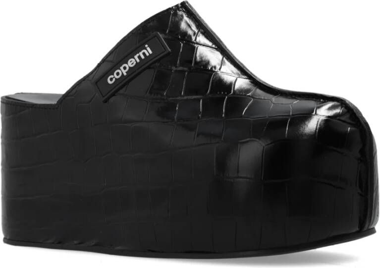 Coperni Platform slides met logo Black Dames