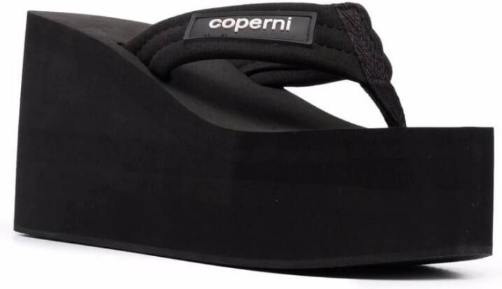 Coperni Zwarte Logo Patch Teenslippers Black Dames