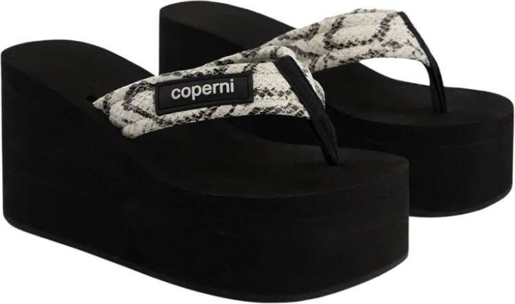 Coperni Zwarte sleehak sandalen met slangenmotief Black Dames