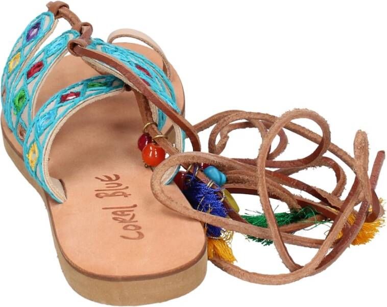 Coral Blue Textielen sandalen voor vrouwen Blue Dames