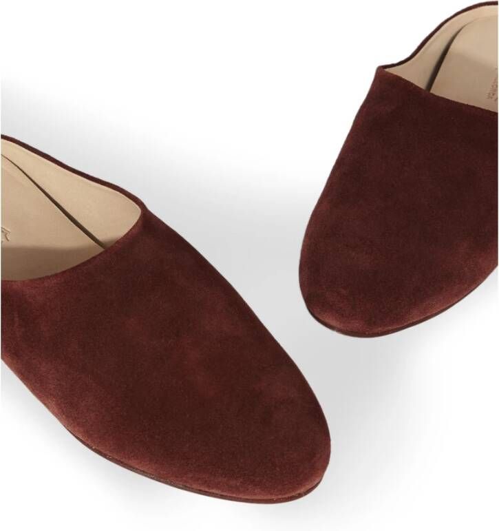 Cortana Handgemaakte Bordeaux Suede Babucha Red Dames