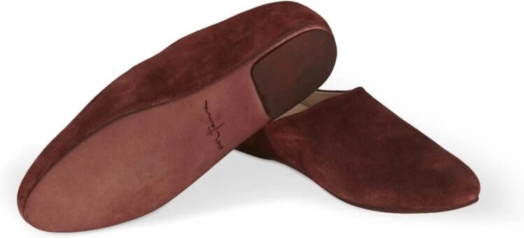 Cortana Handgemaakte Bordeaux Suede Babucha Red Dames