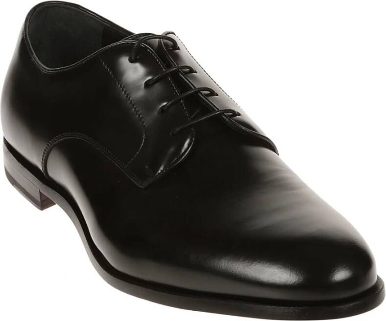 Corvari Elegante Leren Derby Schoenen met Veters Black Heren