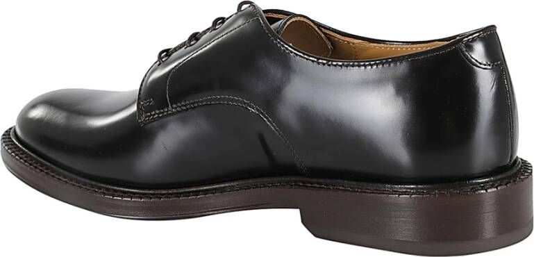 Corvari Glad Geborsteld Leren Derby Schoenen Brown Heren