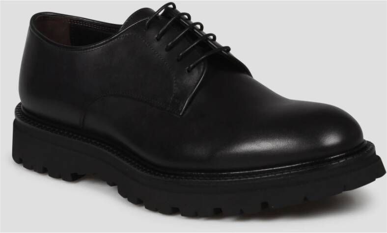 Corvari Handgemaakte leren veterschoenen Black Heren