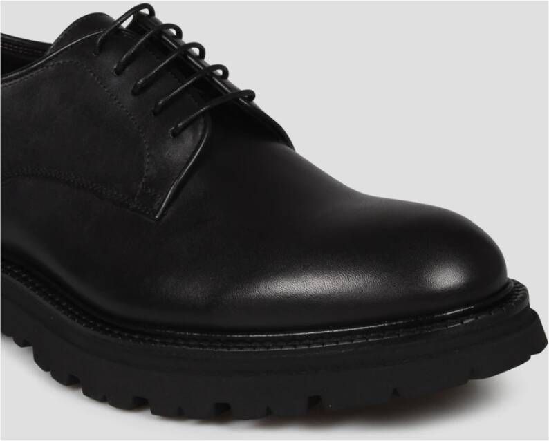 Corvari Handgemaakte leren veterschoenen Black Heren