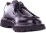 Corvari Zwarte Leren Derby Platte Schoenen Black Heren - Thumbnail 5