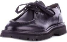 Corvari Zwarte Leren Derby Platte Schoenen Black Heren