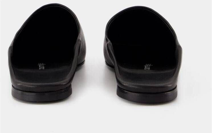 Courrèges Zwarte Leren Shadow Mules Black Dames