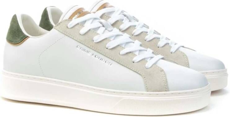 Crime London Blade Sneakers Wit Leer Zwarte Hiel White Heren