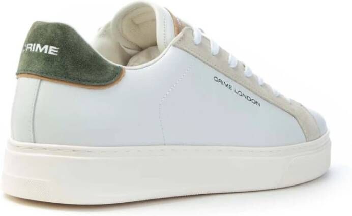 Crime London Blade Sneakers Wit Leer Zwarte Hiel White Heren