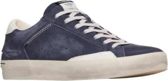 Crime London Blauwe Distressed Sneakers voor Mannen Blue Heren