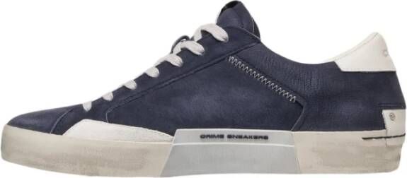 Crime London Blauwe Distressed Sneakers voor Mannen Blue Heren