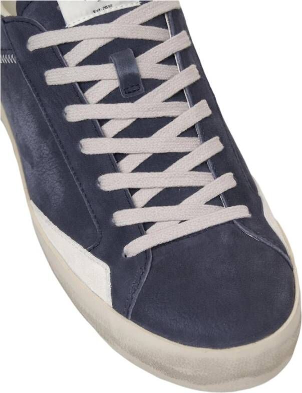 Crime London Blauwe Distressed Sneakers voor Mannen Blue Heren