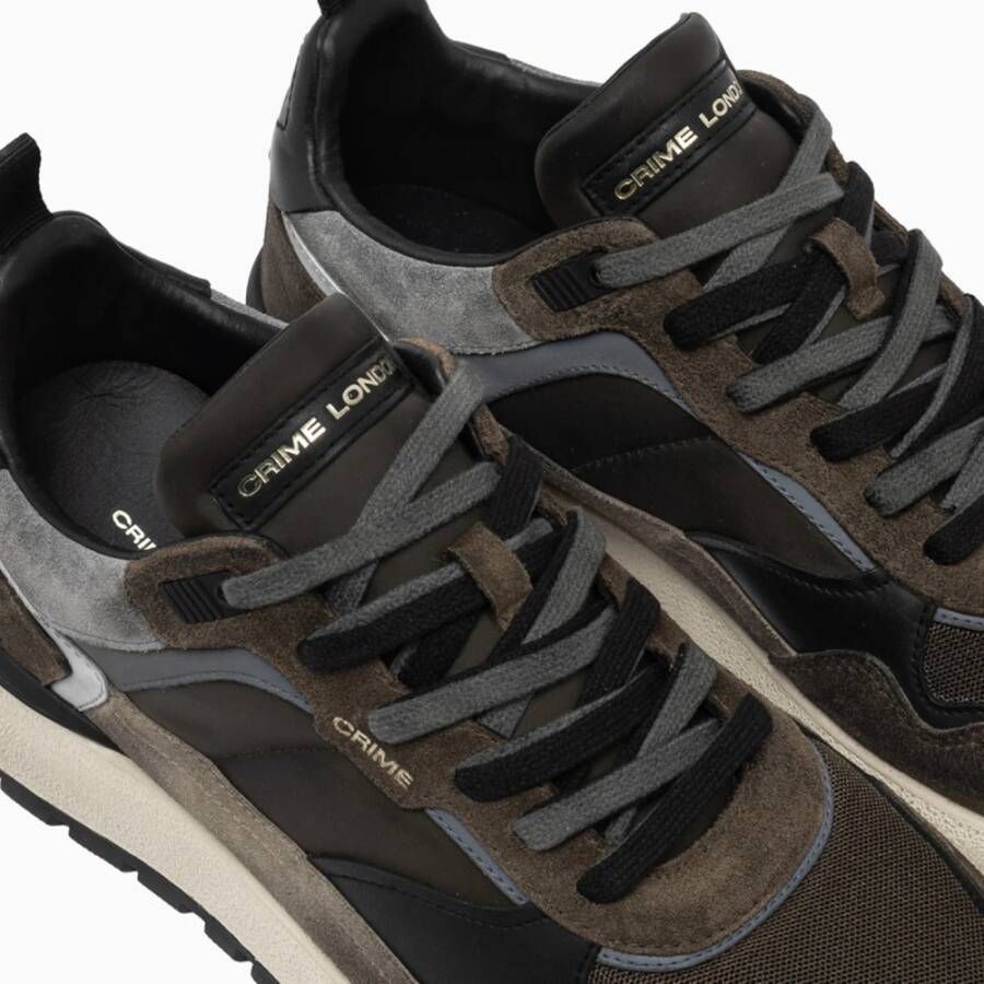 Crime London Bruine Sneakers met Zwarte Details Brown Heren