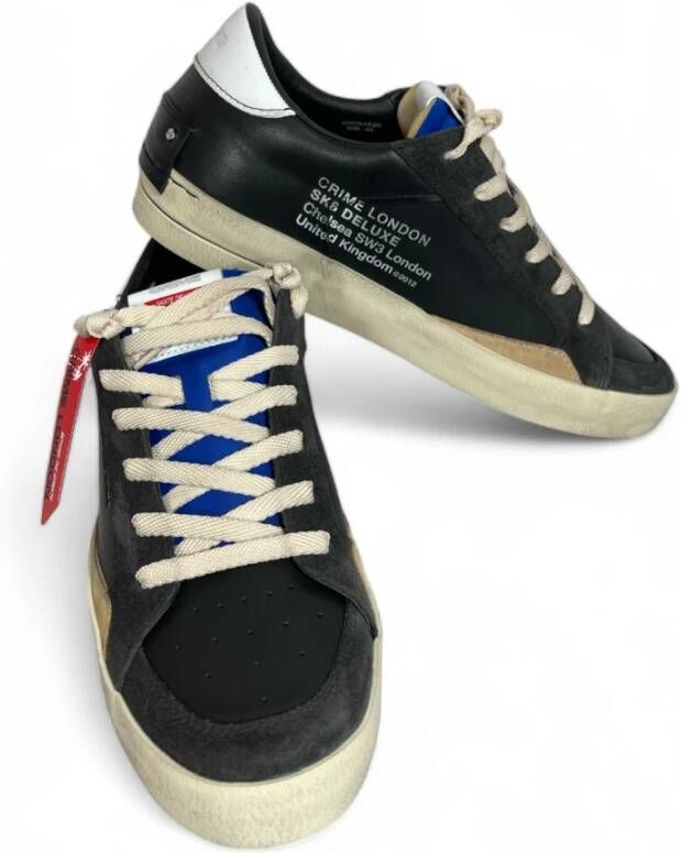 Crime London Deluxe Heren Sneaker Zwart Label Black Heren