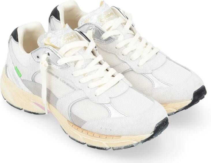 Crime London Fugitive Sneaker in wit suède White Dames