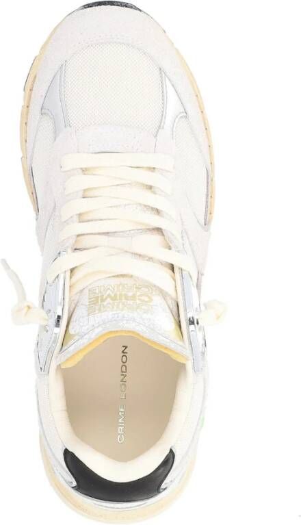 Crime London Fugitive Sneaker in wit suède White Dames