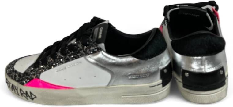 Crime London Glitter Sneaker Zwart-Wit Deluxe Model White Dames