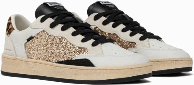 Crime London Gouden Chelsea Sneakers met dierenprintdetails Multicolor Dames