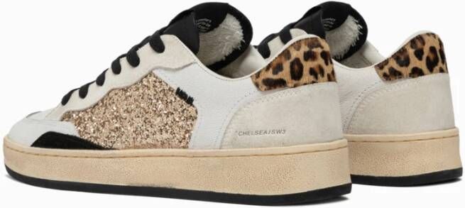 Crime London Gouden Chelsea Sneakers met dierenprintdetails Multicolor Dames