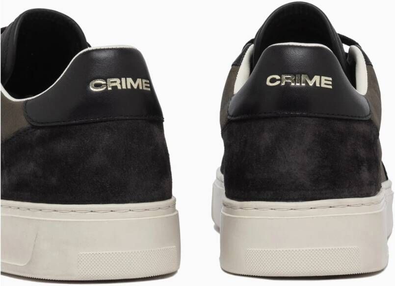 Crime London Groene Leren Sneakers Zwarte Details Green Heren